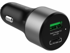 Crong Power Car Charger 1x USB-A 1x USB-C (CRG-PWRC-USBC63-BLK)