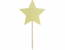 Party Deco Topper, Stars, Gold, 11,5 cm, 6 univerzálních počítačů