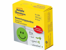 Avery Zweckform Wheels usmívající se Smiley Smiley 3858 Q19 v kolech se symboly pro výběr, odolné, 250 ks / roll, zelená, avery z