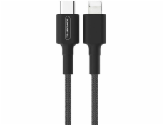 USB CABLE TYPE-C TO IPHONE 3.6A BLACK SOMOSTEL POWER 18W POWER DELIVERY SMS-BW05 PD TYPC-IPH - 1 METER