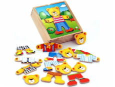 Viga Viga Wooden Puzzle Educational Puzzle obléká se chlapcova medvídka