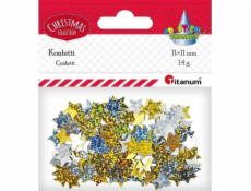 Titanum Confetti Golden Stars, Silver Hologram 14G