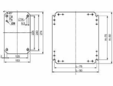 Montážní deska Schneider 300 x 250 mm Stal (NSYMM3025)