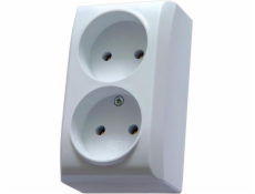 Ospel BIS Socket s dvojitým namontovaným IP20 White (GN-2B/00)