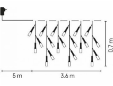 Vánoční osvětlení Vánoce SOPL 6W 200led 3,6 m IP44 / 8 Programy / Heat Białad4CW01