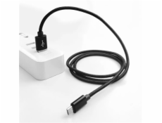 Crono kabel USB 2.0/  USB A samec - microUSB samec, 1,0m, černý premium