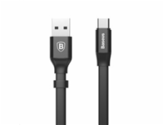 Baseus Nimble Series plochý nabíjecí / datový kabel USB-C 23cm, černá