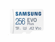 Samsung paměťová karta 256GB PRO Plus micro SDXC CL10 U3 (č/z: až 180/až 130MB/s) + SD adaptér