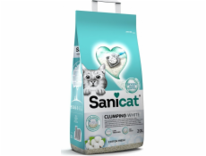 Kočičí štěrk sanicat shlukuje bílou, štěrk, pro kočky, bentonit, bavlna čerstvá, 20 l, rozmazání