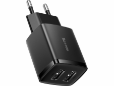 Nabíjačka Baseus USB-A x2 10,5W čierna