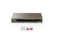 Tenda TEF1109P-8-63W PoE AT Switch 63Watt, 9xRJ45 Switch s 8xPoE 802.3at, 10/100Mb/s