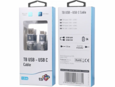 TB Touch USB - USB C kabel, 1,5m, šedý