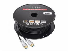 Akyga Kabel HDMI 2.1 (M), optický AOC 48Gbps 8K, černý 40m 