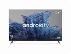 KIVI - 32 , HD, Google Android TV, Black, 1366x768, 60 Hz, Sound by JVC, 2x8W, 33 kWh/1000h , BT5, HDMI ports 3,