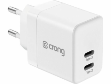 Crong Charger Crong Postra Compact Gan 35W PD 3.0 2x USB-C (bílá)