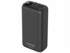 CANYON powerbanka PB-301, 30000mAh Li-poly QC&PD, display, In USB-C + micro USB, Out 1x USB-C + 2x USB-A, černá