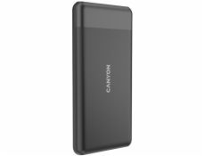 CANYON powerbanka PB-1009B,10 000mAh Li-pol, In USB-C+Lightning-Apple,Out USB-C PD 20W+1xUSB-A QC 3.0,černá