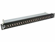 19  Patch panel LYNX 24port, STP, Cat6A, krone, černý