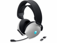 DELL AW720H/ Alienware Dual-Mode Wireless Gaming Headset/ bezdrátová sluchátka s mikrofonem/ stříbrné