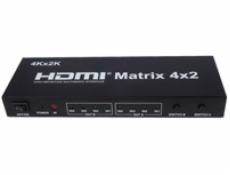 PremiumCord HDMI matrix switch 4:2,s audiem, rozlišení 4Kx2K