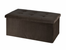 PROGARDEN Taburet s úložným prostorem 76 x 38 cm VELVET tmavě hnědá KO-101000790tmhn