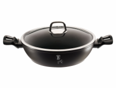 BERLINGERHAUS Pánev WOK s poklicí a mramorovým povrchem 30 cm Black Silver Collection BH-7113