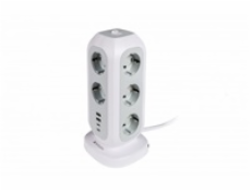 VERBATIM EU Power Tower EUPT-01 Nabíjecí stanice ,11x230V, 2xUSB-C, 2x USB-A