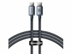 Baseus Crystal Shine Series nabíjecí / datový kabel USB-C / USB-C 100W 1,2m, černá