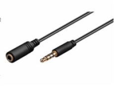 PREMIUMCORD Kabel Jack 3,5mm 4 pinový M/F 1m pro Apple iPhone, iPad, iPod