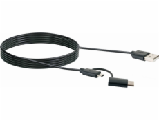 Kabel USB Schwaiger USB-A - microUSB + USB-C 1 m Czarny (CK3112533)