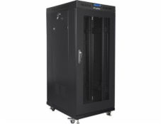 Szafa instalacyjna rack stojąca 19 27U 600x800 czarna, drzwi perforowane LCD (Flat Pack)