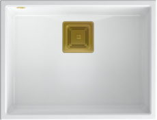 Quadron David 50 Graniteq Snow White Sink/Gold Elements