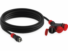 Prodlužovací kabel konstrukce 3. Z/U/U 25M/H05R-F 3X2.5/IP54 Black/Red In-01178