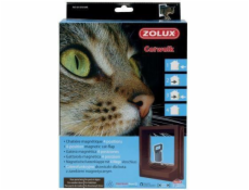 Zoluxové dveře pro kočku pro dřevěné dveře s magnetickým uzavřením - hnědá