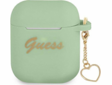 Hádej hádejte gua2lschsn airpods cover Zielony/Green Silicone Charm Heart Collection