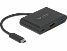 Adaptér DeLock USB Type-C> HDMI 4K 30Hz USB Type-A/C PD