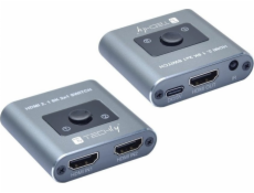 AV Techly Techly adaptér 2-port HDMI 2.1 8K*60Hz 2x1 s IR dálkovým ovládáním