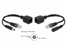 Delock Súprava pasívneho adaptéra PoE RJ45 DC 5,5 x 2,5 mm