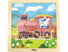 Dřevěné puzzle pro nejmenší Viga 9 ks Vlak