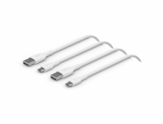 1x2 Belkin USB-C/USB-A PVC Cable 1m, 2Pack white  CAB001bt1MWH2PK