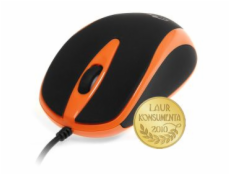 Media-Tech PLANO - optická myš, 800 cpi, 3 tlačidlá + skrolovacie koliesko, oranž