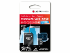 AgfaPhoto MicroSDXC UHS I   64GB Prof. High Speed U3 V30 A1