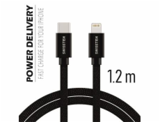 Swissten Kabel Textile Usb-C/Lig 1,2M Bk