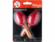 Stagg EGG-MA S/RD, pár vajíček, krátká rukojeť, červené