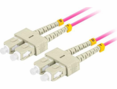 LANBERG optický patch cord MM SC/UPC-SC/UPC duplex 1m LSZH OM4 50/125 průměr 3mm, barva magenta  