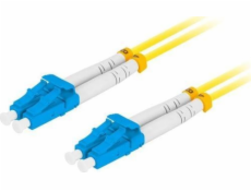 LANBERG optický patch cord SM LC/UPC-LC/UPC duplex 1m LSZH G657A1 průměr 3mm, barva žlutá  