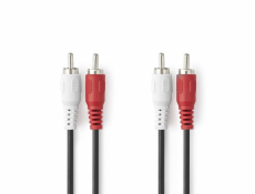 Nedis CAGL24200BK15 - Stereo Audio Kabel | 2x RCA Zástrčka - 2x RCA Zástrčka | 1,5 m | Černá