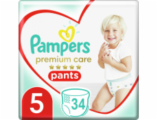 Pampers Plenkové Kalhotky Premium Care Velikost 5, 34 Kusů, 12kg-17kg