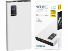 Platinet Power Bank PMPB10WQC726W 10000mAh PD3.0 QC3.0 display bílá