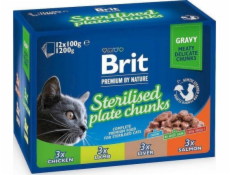 Brit Premium Cat Pouches Sterile Plate 1200 (12x100g) kapsičky pro kočky